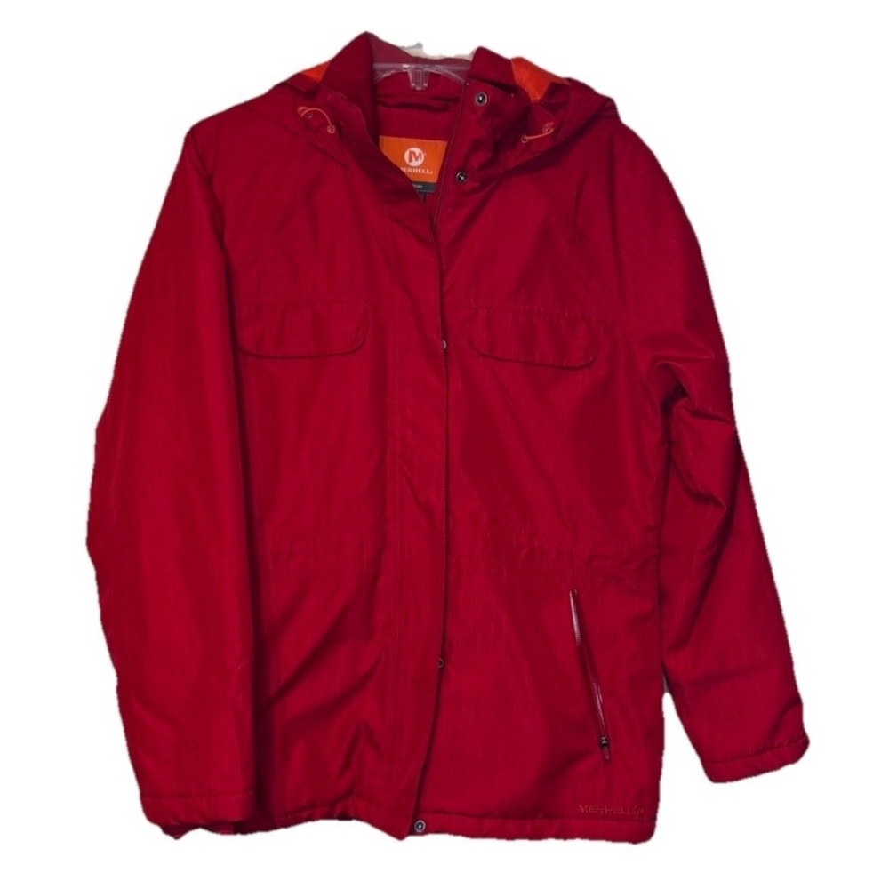 Merrell Women's Jacket SelectXDry Full Zip Hooded Outdoor Waterproof Red‎ Medium